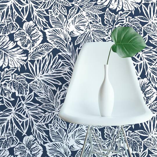 RoomMates Batik Tropical Leaf Peel & Stick Wallpaper